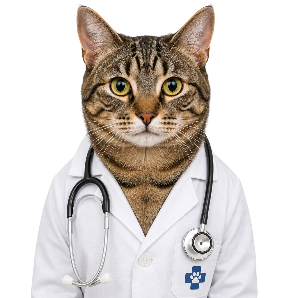 Gato veterinário mascote da CertificaVet