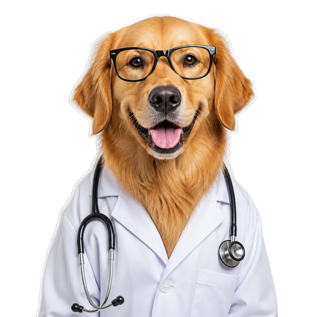 Cachorro veterinário mascote da CertificaVet